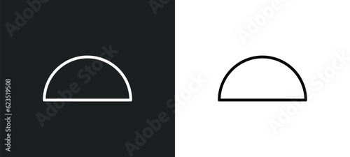 semicircles icon isolated in white and black colors. semicircles outline vector icon from education collection. collection for web, mobile apps and ui.