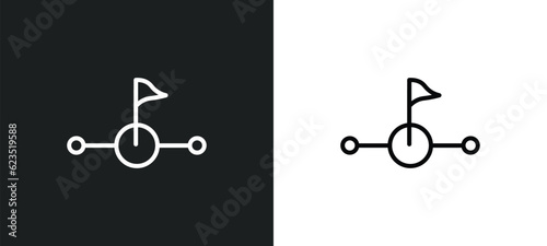 halfway icon isolated in white and black colors. halfway outline vector icon from education collection for web, mobile apps and ui.