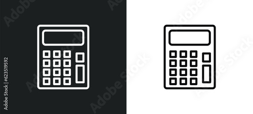 small calculator icon isolated in white and black colors. small calculator outline vector icon from education collection for web, mobile apps and ui.