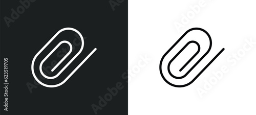 paperclip icon isolated in white and black colors. paperclip outline vector icon from education collection for web, mobile apps and ui.