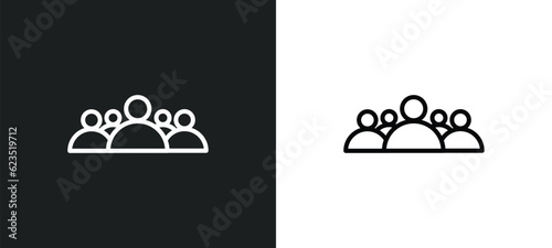 group of people icon isolated in white and black colors. group of people outline vector icon from education collection for web, mobile apps and ui.
