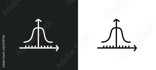 gaussian function icon isolated in white and black colors. gaussian function outline vector icon from education collection for web, mobile apps and ui.
