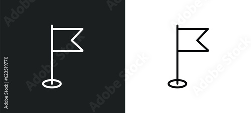 location flag icon isolated in white and black colors. location flag outline vector icon from education collection for web, mobile apps and ui.