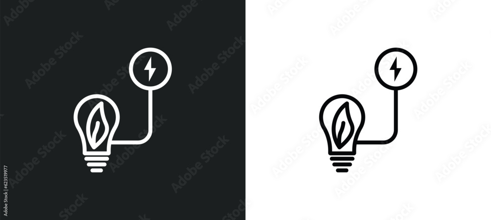 eco light icon isolated in white and black colors. eco light outline vector icon from ecology collection for web, mobile apps and ui. eco light icon isolated in white and black colors. eco light outline vector icon from ecology collection for web, mobile apps and ui.
