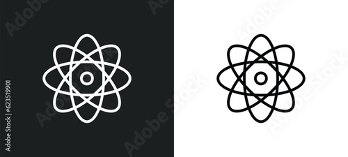 atomic orbitals icon isolated in white and black colors. atomic orbitals outline vector icon from education collection for web, mobile apps and ui.