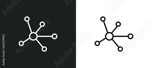 molecular bond icon isolated in white and black colors. molecular bond outline vector icon from education collection for web, mobile apps and ui.