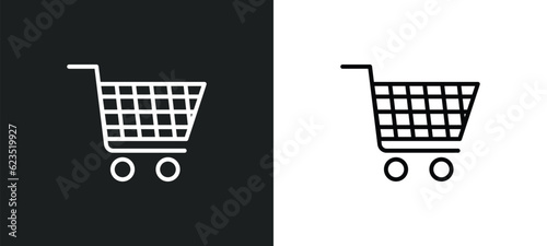 shopping cart icon isolated in white and black colors. shopping cart outline vector icon from education collection for web, mobile apps and ui.