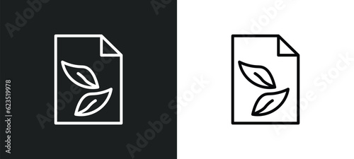 eco paper icon isolated in white and black colors. eco paper outline vector icon from ecology collection for web, mobile apps and ui.