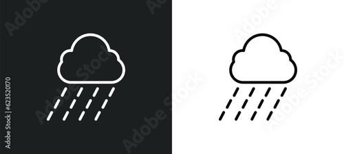 raining icon isolated in white and black colors. raining outline vector icon from ecology collection for web, mobile apps and ui.