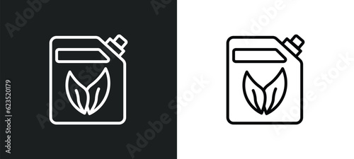 bio fuel icon isolated in white and black colors. bio fuel outline vector icon from ecology collection for web, mobile apps and ui.