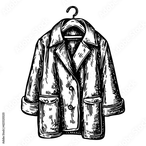 coat on a hanger sketch