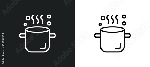 boiling icon isolated in white and black colors. boiling outline vector icon from drinks collection for web, mobile apps and ui.