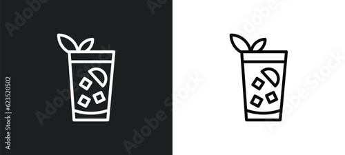 cuba libre icon isolated in white and black colors. cuba libre outline vector icon from drinks collection for web, mobile apps and ui.