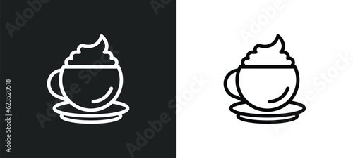 cappuccino icon isolated in white and black colors. cappuccino outline vector icon from drinks collection for web, mobile apps and ui.