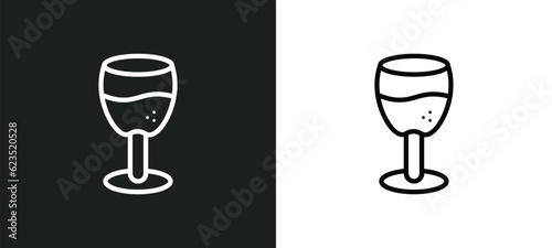 brandy glass icon isolated in white and black colors. brandy glass outline vector icon from drinks collection for web, mobile apps and ui.