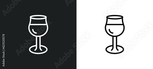 glass of wine icon isolated in white and black colors. glass of wine outline vector icon from drinks collection for web, mobile apps and ui.