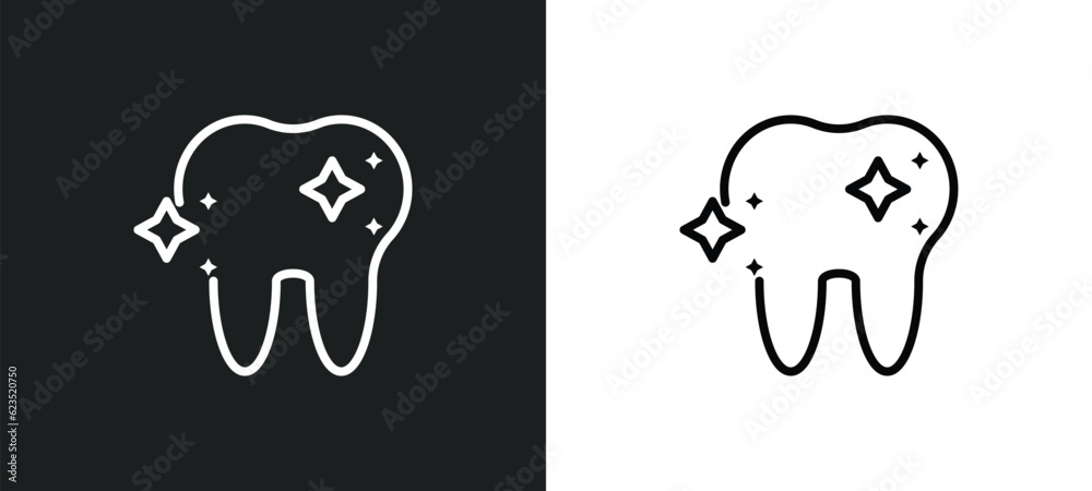 shiny tooth icon isolated in white and black colors. shiny tooth outline vector icon from dentist collection for web, mobile apps and ui. shiny tooth icon isolated in white and black colors. shiny tooth outline vector icon from dentist collection for web, mobile apps and ui.