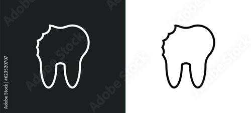 cavity icon isolated in white and black colors. cavity outline vector icon from dentist collection for web, mobile apps and ui.