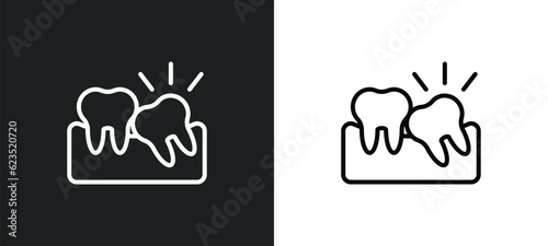 wisdom tooth icon isolated in white and black colors. wisdom tooth outline vector icon from dentist collection for web, mobile apps and ui.