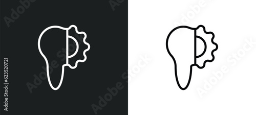 apicoectomy icon isolated in white and black colors. apicoectomy outline vector icon from dentist collection for web, mobile apps and ui.