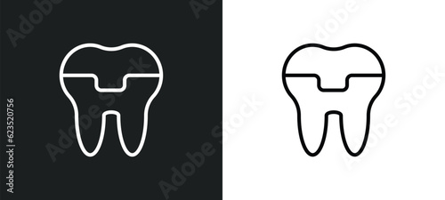molar crown icon isolated in white and black colors. molar crown outline vector icon from dentist collection for web, mobile apps and ui.