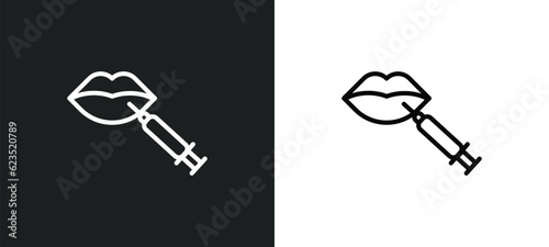 filler icon isolated in white and black colors. filler outline vector icon from dentist collection for web, mobile apps and ui.