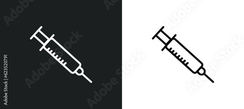 empty syringe icon isolated in white and black colors. empty syringe outline vector icon from dentist collection for web, mobile apps and ui.