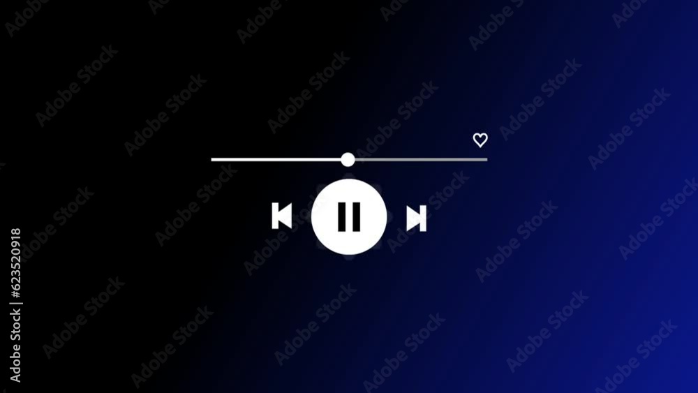 Black screen music player overlay template