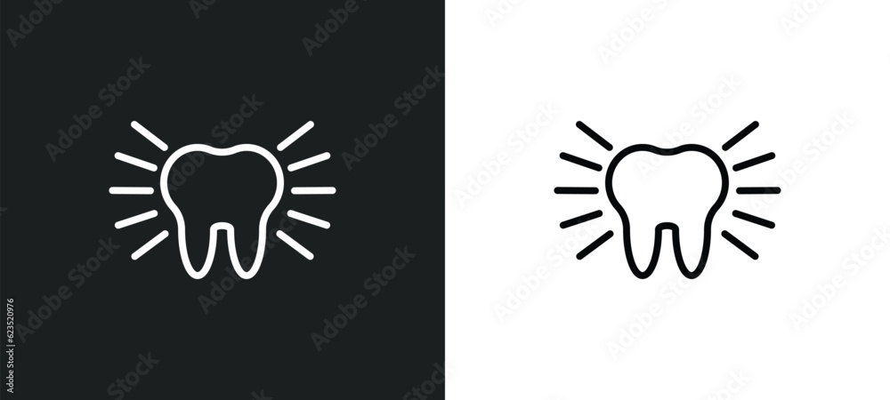 Fototapeta premium clean tooth icon isolated in white and black colors. clean tooth outline vector icon from dentist collection for web, mobile apps and ui.
