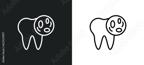 bacteria in mouth icon isolated in white and black colors. bacteria in mouth outline vector icon from dentist collection for web, mobile apps and ui.