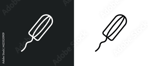 tampon icon isolated in white and black colors. tampon outline vector icon from dentist collection for web, mobile apps and ui.