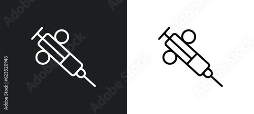 dental needle icon isolated in white and black colors. dental needle outline vector icon from dentist collection for web, mobile apps and ui.
