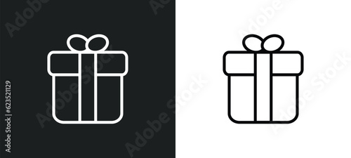 gift icon isolated in white and black colors. gift outline vector icon from delivery and logistic collection for web, mobile apps and ui.