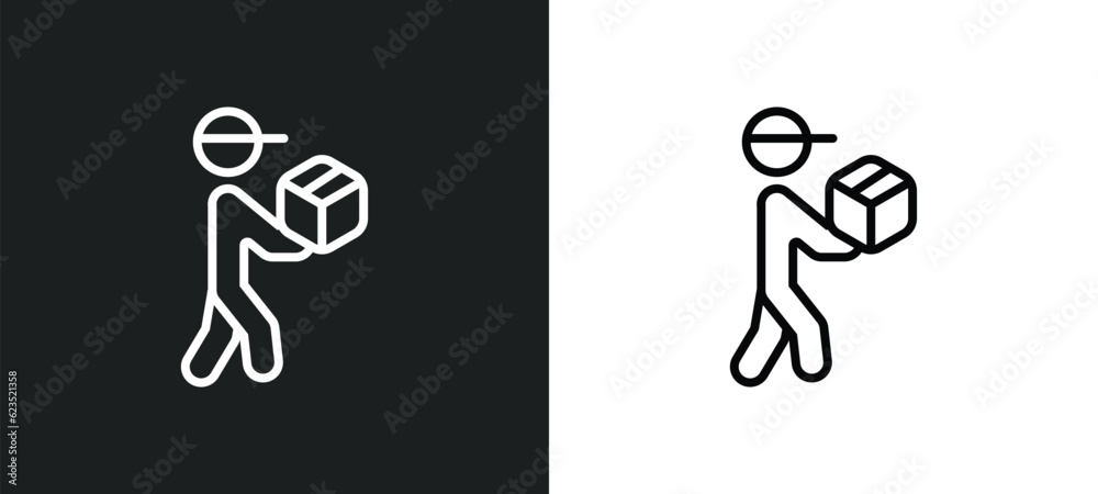 courier icon isolated in white and black colors. courier outline vector icon from delivery and logistic collection for web, mobile apps and ui.