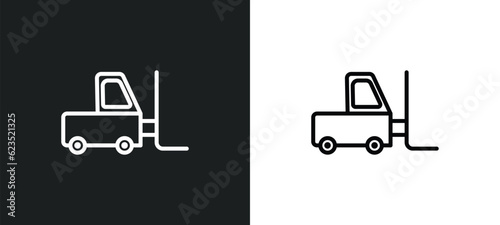 forklift icon isolated in white and black colors. forklift outline vector icon from delivery and logistic collection for web, mobile apps and ui.