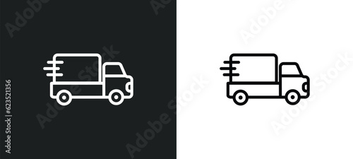 delivery icon isolated in white and black colors. delivery outline vector icon from delivery and logistic collection for web, mobile apps and ui.