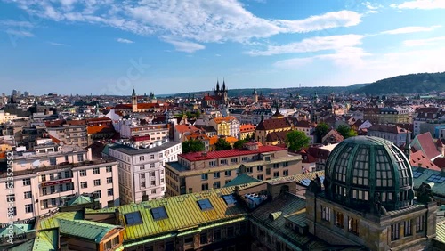 Wallpaper Mural Aerial view of Prague, a capital city of the Czech Republic, is bisected by the Vltava River, Europe Torontodigital.ca
