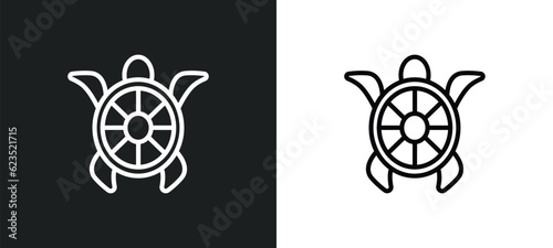 surfing a sea turtle icon isolated in white and black colors. surfing a sea turtle outline vector icon from culture collection for web, mobile apps and ui.