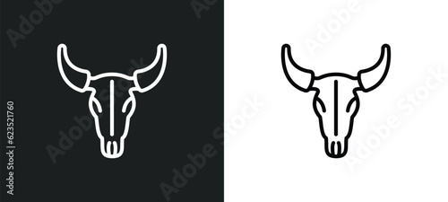 skull of a bull icon isolated in white and black colors. skull of a bull outline vector icon from culture collection for web, mobile apps and ui.