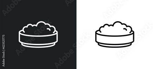 rice pudding icon isolated in white and black colors. rice pudding outline vector icon from culture collection for web, mobile apps and ui.