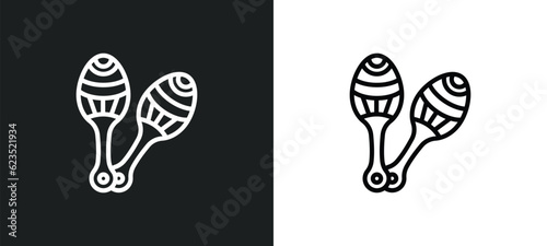 maracas couple icon isolated in white and black colors. maracas couple outline vector icon from culture collection for web, mobile apps and ui.