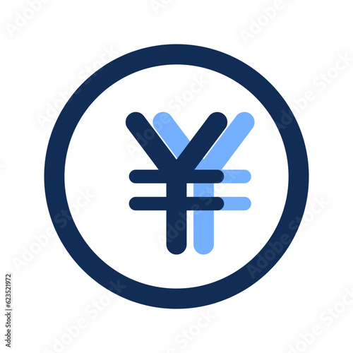 yen filled line icon