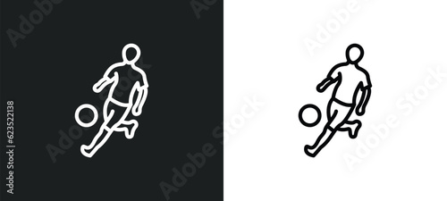 brazil soccer player icon isolated in white and black colors. brazil soccer player outline vector icon from culture collection for web, mobile apps and ui.