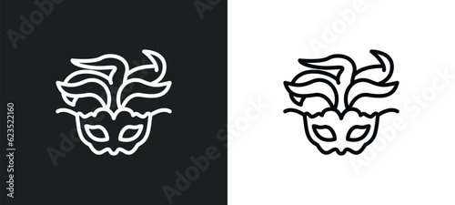brazil carnival mask icon isolated in white and black colors. brazil carnival mask outline vector icon from culture collection for web, mobile apps and ui.