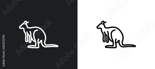 australian kangaroo icon isolated in white and black colors. australian kangaroo outline vector icon from culture collection for web, mobile apps and ui.