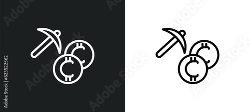 mining icon isolated in white and black colors. mining outline vector icon from cryptocurrency collection for web, mobile apps and ui.