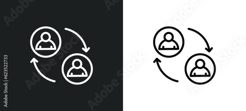 peer to peer icon isolated in white and black colors. peer to outline vector icon from cryptocurrency collection for web, mobile apps and ui.