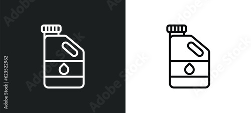 gallon oil icon isolated in white and black colors. gallon oil outline vector icon from construction tools collection for web, mobile apps and ui.