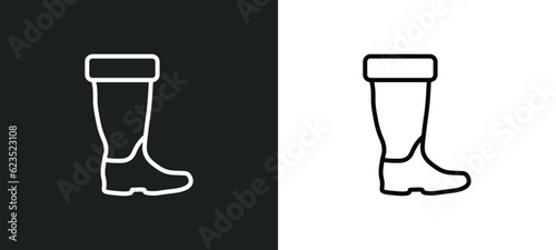 rubber boots icon isolated in white and black colors. rubber boots outline vector icon from construction tools collection for web  mobile apps and ui.