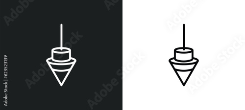 plumb bob icon isolated in white and black colors. plumb bob outline vector icon from construction tools collection for web, mobile apps and ui.